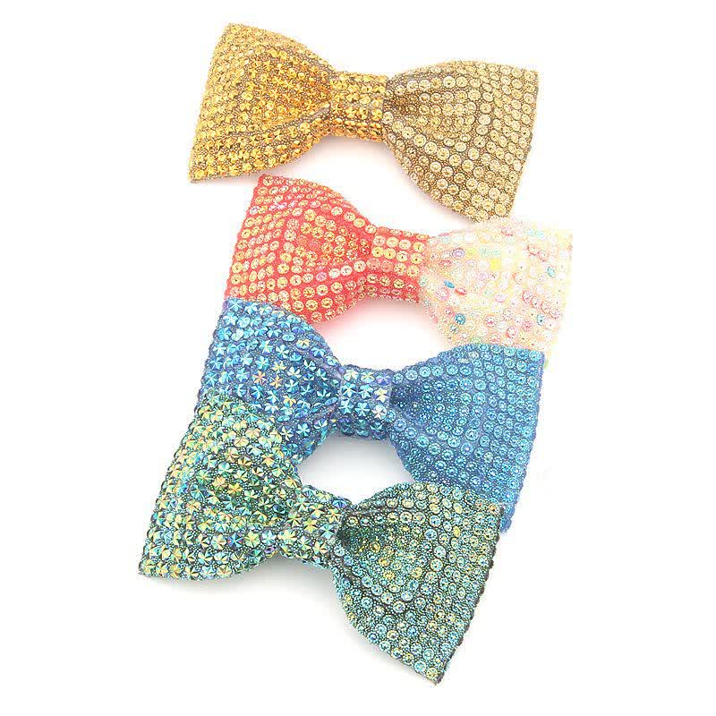 Pajarita de resina con bloques de diamantes de imitación de colores brillantes para hombre