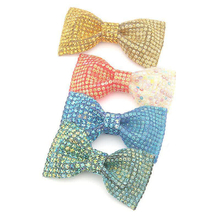 Pajarita de resina con bloques de diamantes de imitación de colores brillantes para hombre
