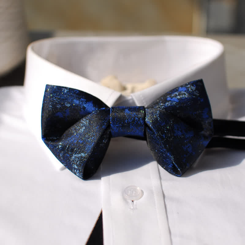 Conjunto de pajaritas de caballero con diamantes de imitación de color azul marino