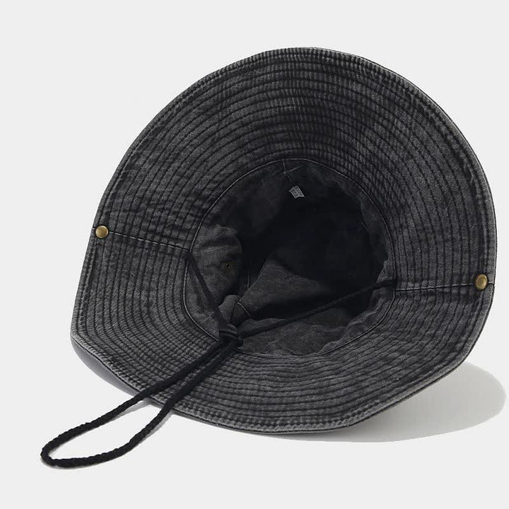 Sombrero tipo pescador unisex con protección solar y parche de mezclilla