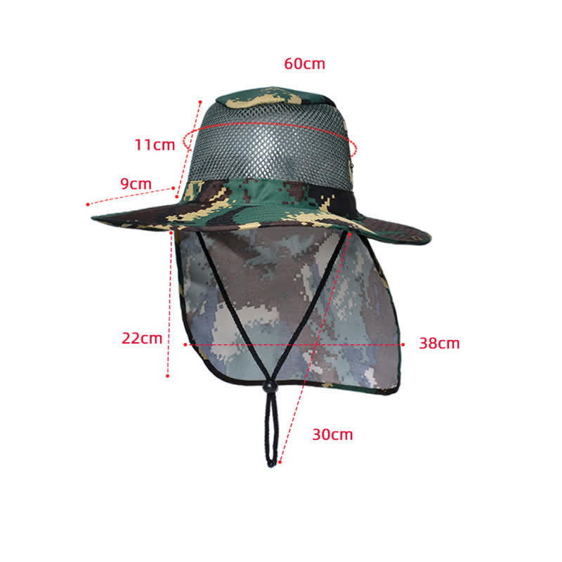 Sombrero de pescador con diseño de malla solar y camuflaje para hombre