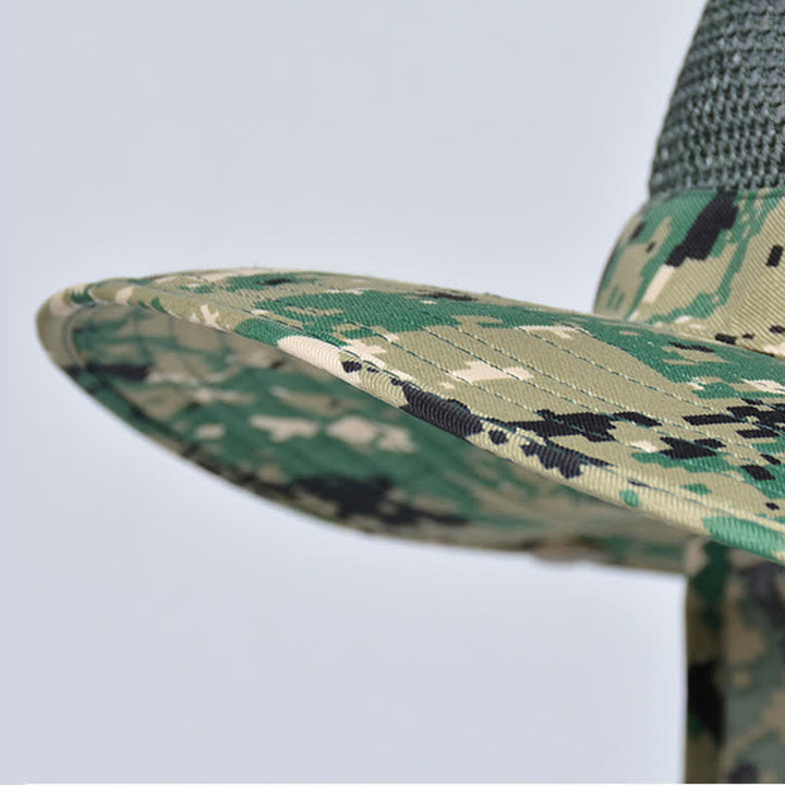 Sombrero de pescador con diseño de malla solar y camuflaje para hombre