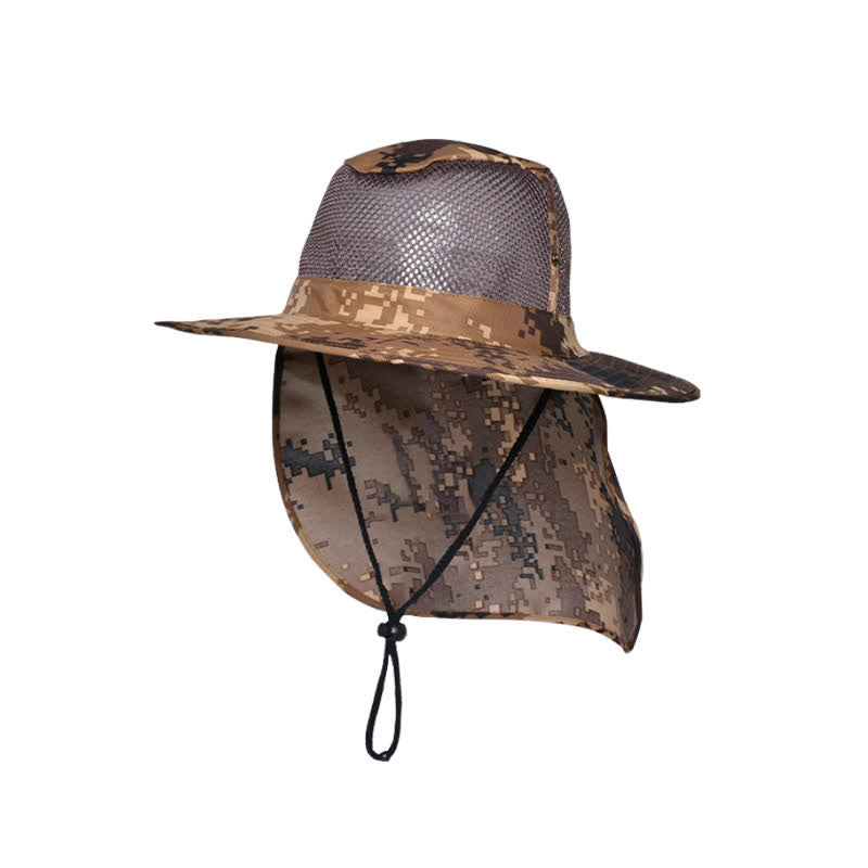 Sombrero de pescador con diseño de malla solar y camuflaje para hombre