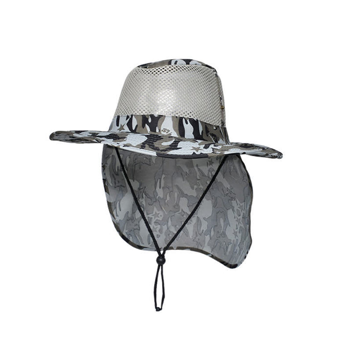 Sombrero de pescador con diseño de malla solar y camuflaje para hombre