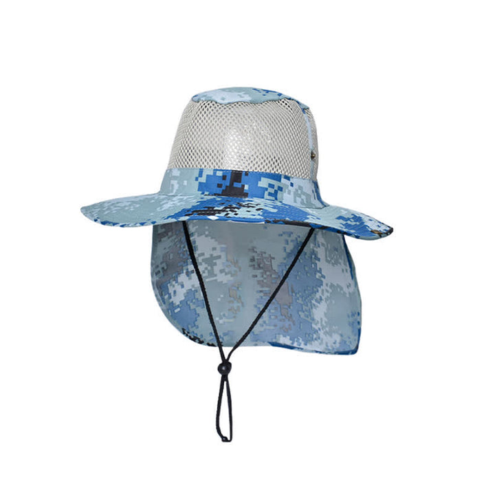 Sombrero de pescador con diseño de malla solar y camuflaje para hombre