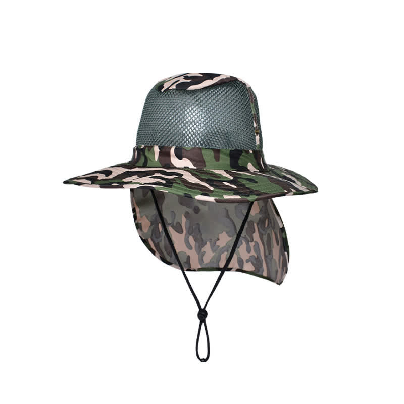 Sombrero de pescador con diseño de malla solar y camuflaje para hombre