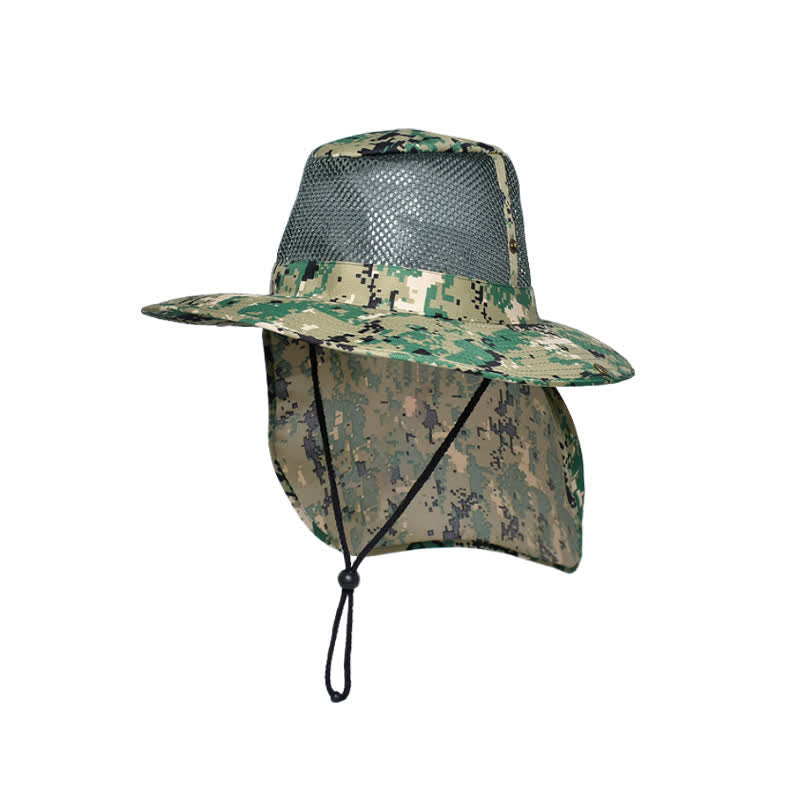 Sombrero de pescador con diseño de malla solar y camuflaje para hombre