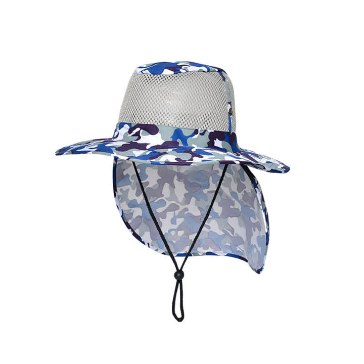 Sombrero de pescador con diseño de malla solar y camuflaje para hombre