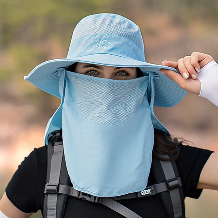Sombrero de pescador para senderismo con mascarilla desmontable para hombre