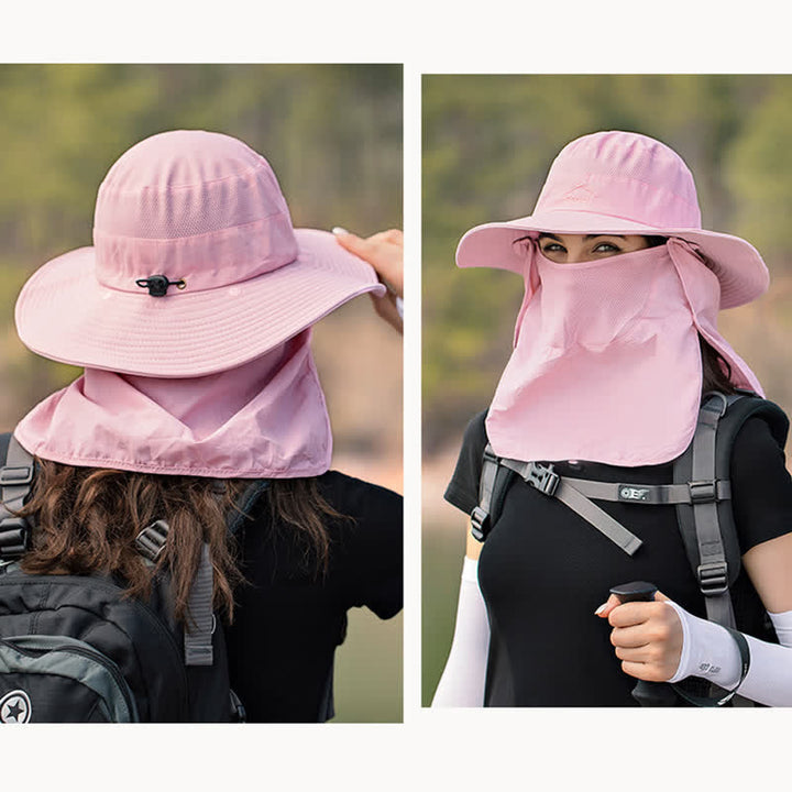Sombrero de pescador para senderismo con mascarilla desmontable para hombre