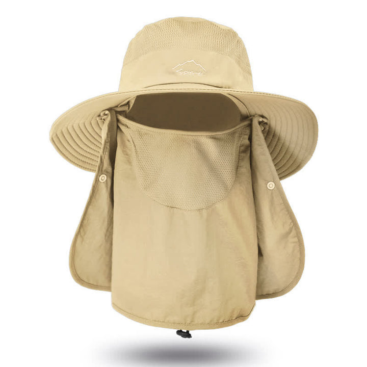 Sombrero de pescador para senderismo con mascarilla desmontable para hombre