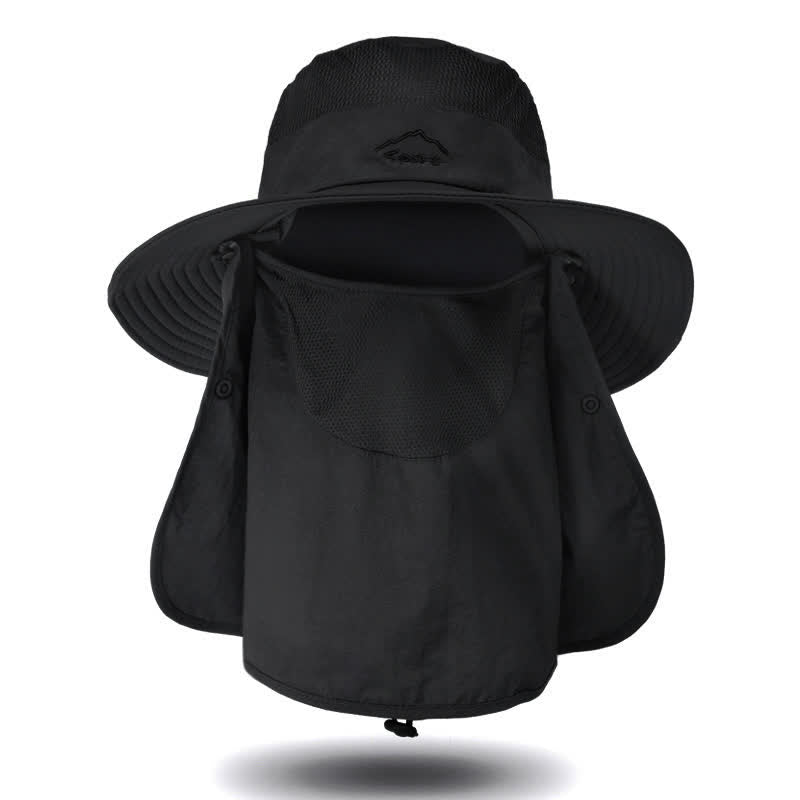 Sombrero de pescador para senderismo con mascarilla desmontable para hombre