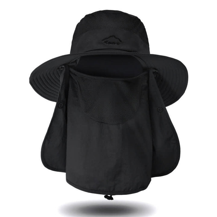 Sombrero de pescador para senderismo con mascarilla desmontable para hombre