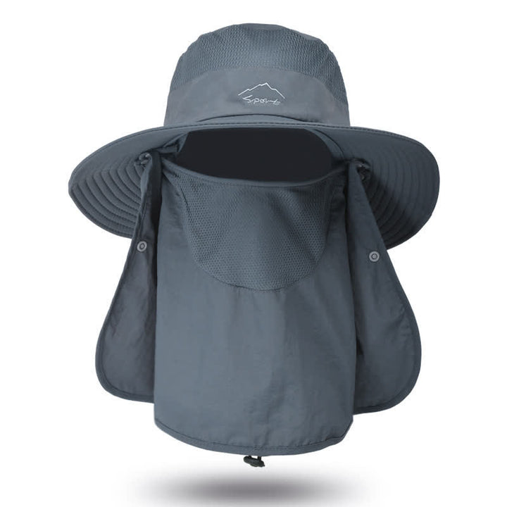 Sombrero de pescador para senderismo con mascarilla desmontable para hombre
