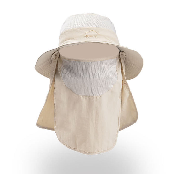 Sombrero de pescador para senderismo con mascarilla desmontable para hombre