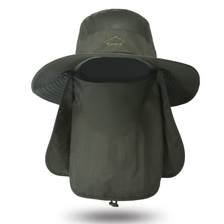 Sombrero de pescador para senderismo con mascarilla desmontable para hombre