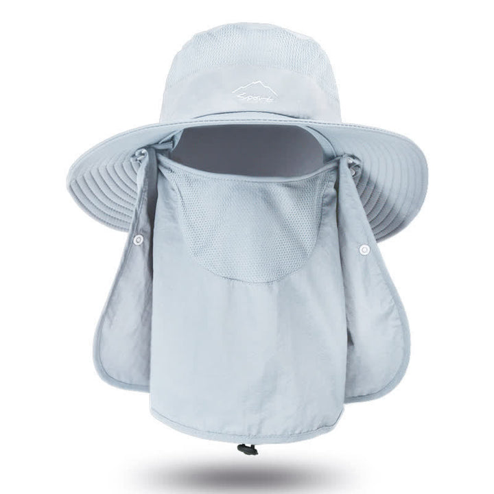 Sombrero de pescador para senderismo con mascarilla desmontable para hombre