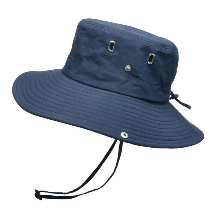 Sombrero de pescador de ala grande para montañismo con parasol para hombre