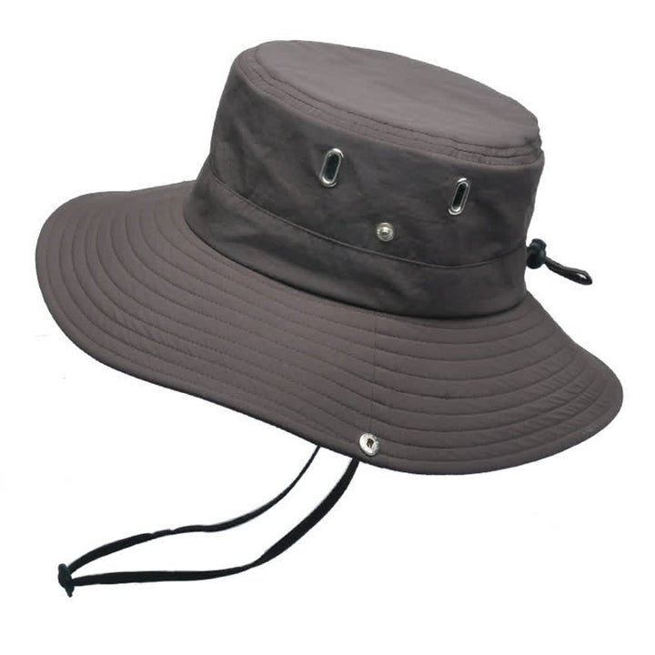 Sombrero de pescador de ala grande para montañismo con parasol para hombre