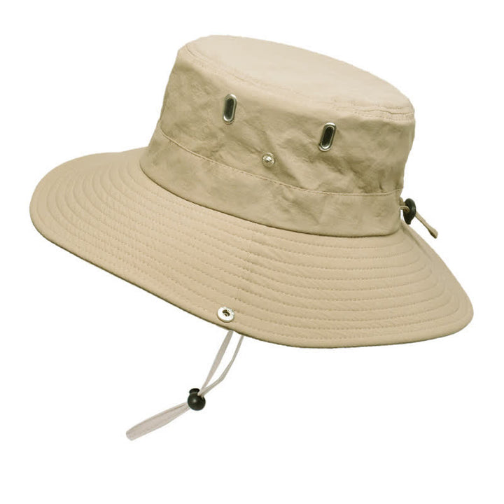 Sombrero de pescador de ala grande para montañismo con parasol para hombre