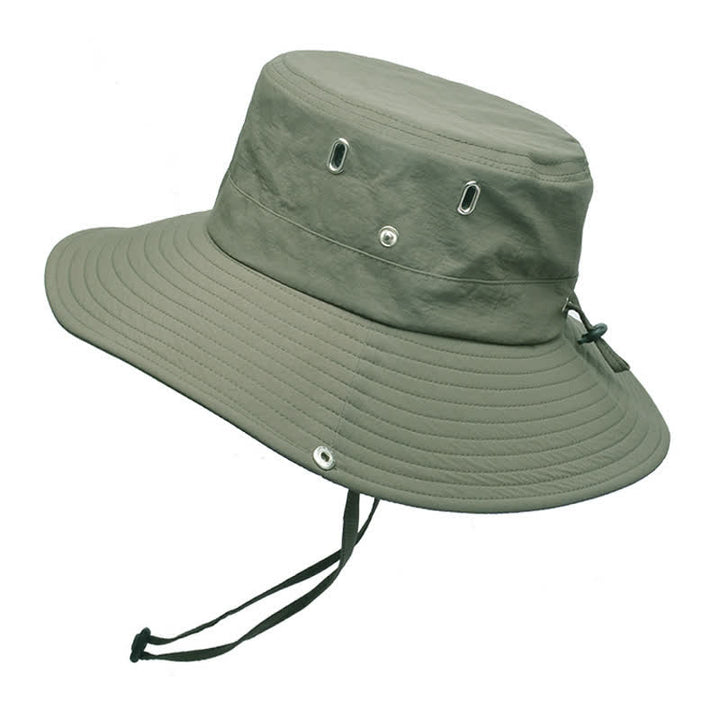 Sombrero de pescador de ala grande para montañismo con parasol para hombre