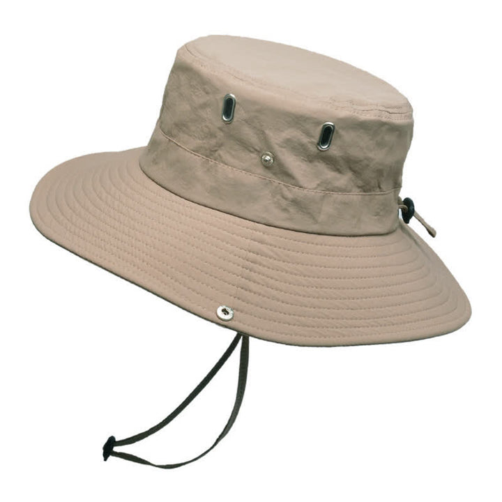 Sombrero de pescador de ala grande para montañismo con parasol para hombre