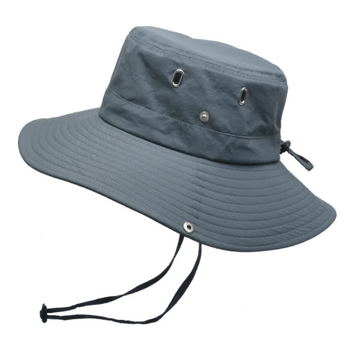 Sombrero de pescador de ala grande para montañismo con parasol para hombre