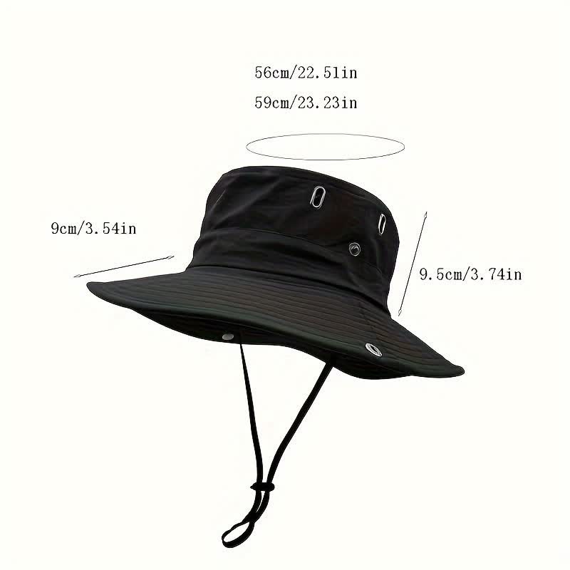 Sombrero de pescador de ala grande para montañismo con parasol para hombre