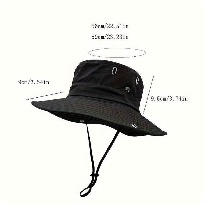 Sombrero de pescador de ala grande para montañismo con parasol para hombre