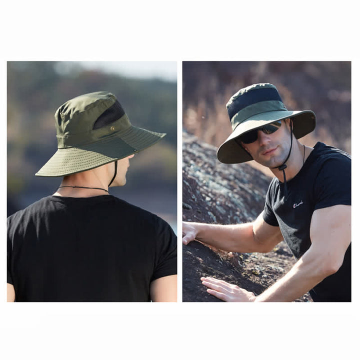 Sombrero de pescador para viajes de playa con protección solar de verano para hombre