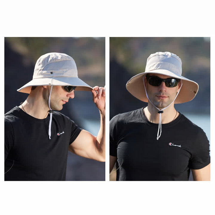 Sombrero de pescador para viajes de playa con protección solar de verano para hombre
