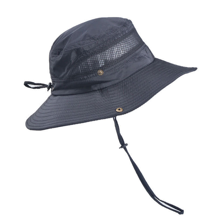 Sombrero de pescador de ala grande de malla transpirable para exteriores para hombre