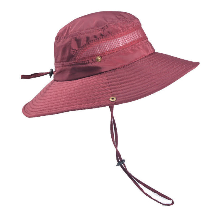 Sombrero de pescador de ala grande de malla transpirable para exteriores para hombre