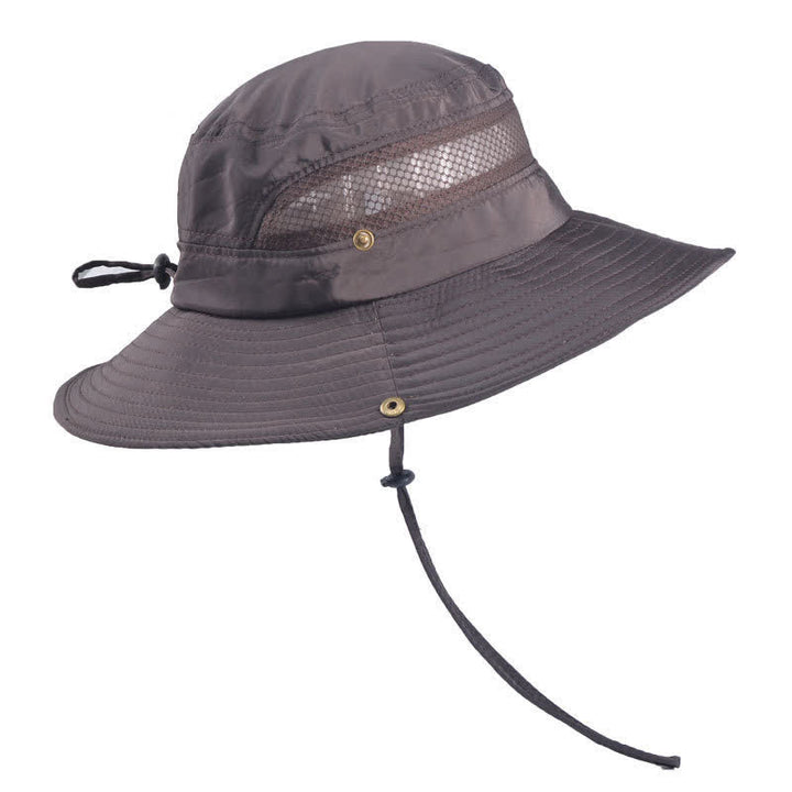Sombrero de pescador de ala grande de malla transpirable para exteriores para hombre