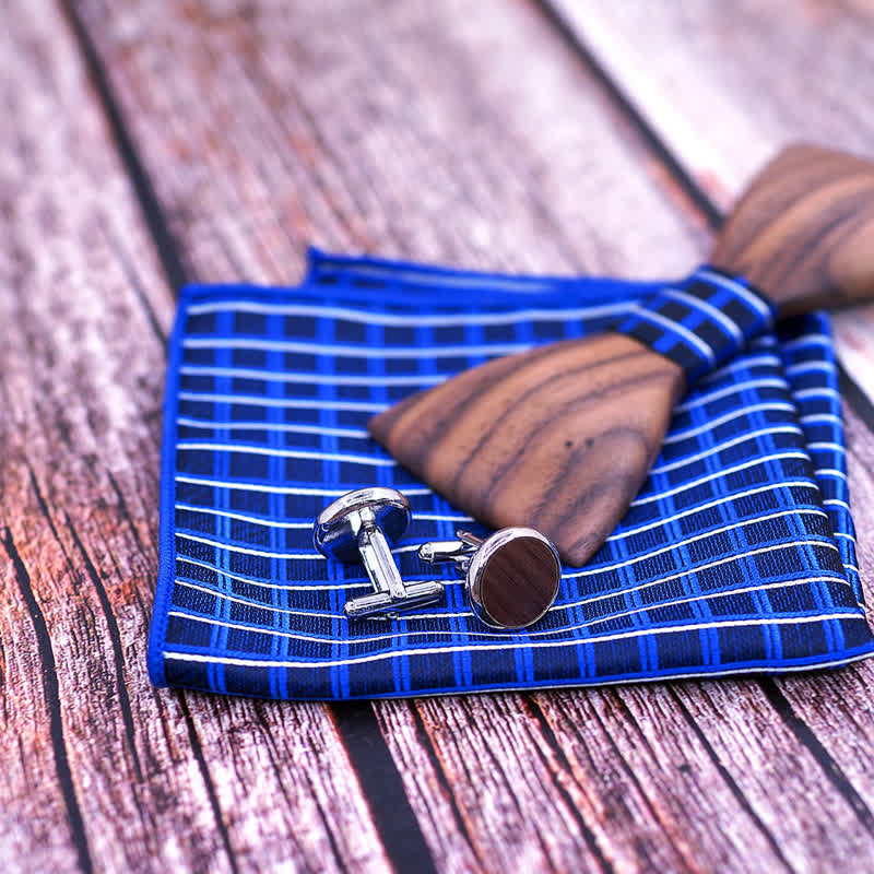 Juego de 3 pajaritas de madera de nogal negro para hombre