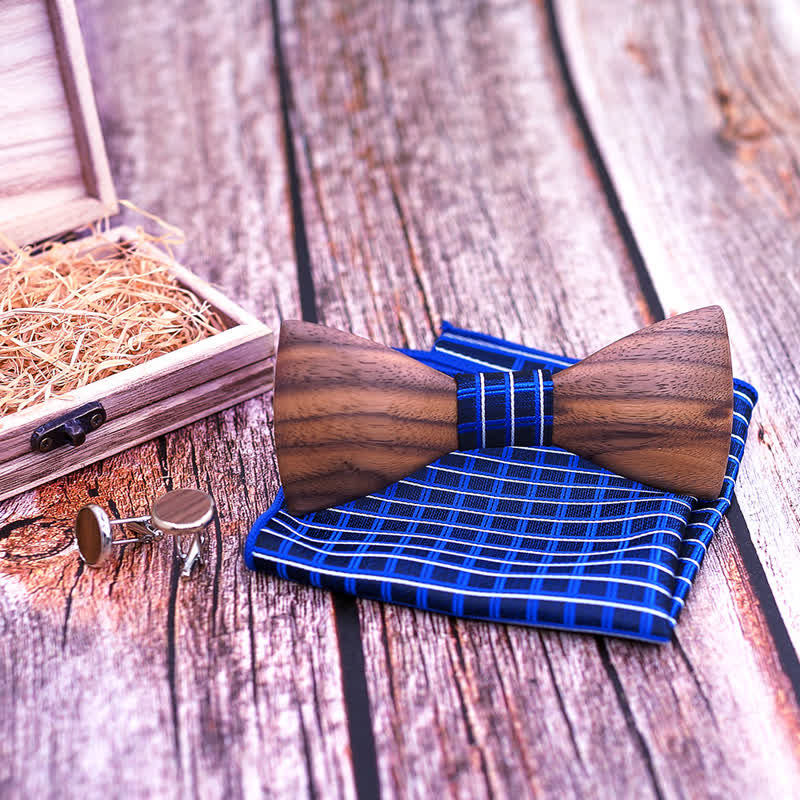 Juego de 3 pajaritas de madera de nogal negro para hombre