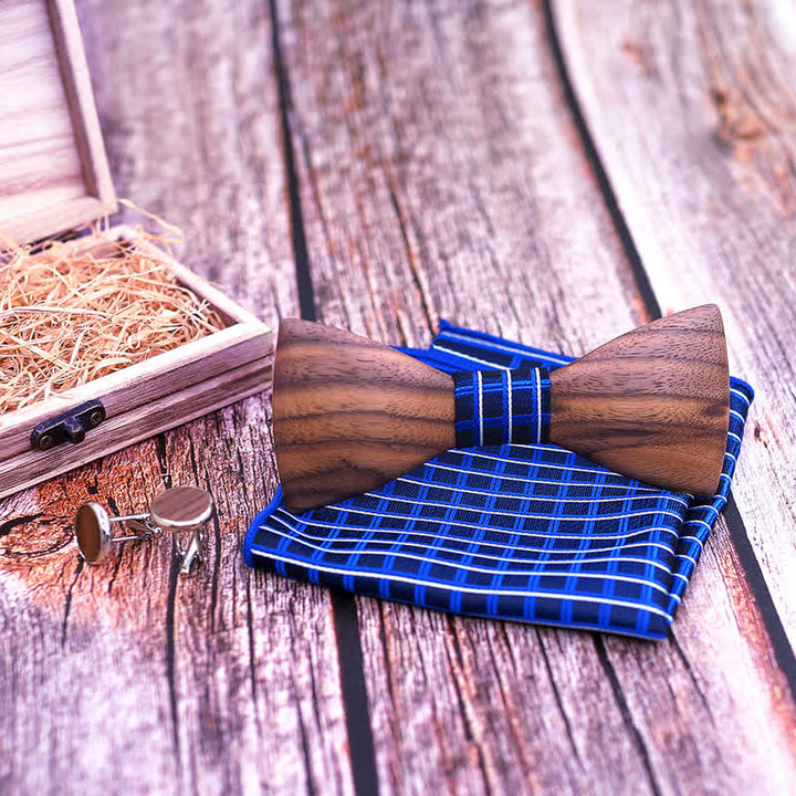 Juego de 3 pajaritas de madera de nogal negro para hombre