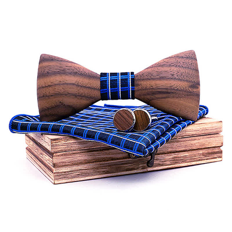 Juego de 3 pajaritas de madera de nogal negro para hombre