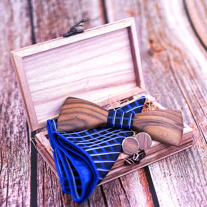 Juego de 3 pajaritas de madera de nogal negro para hombre