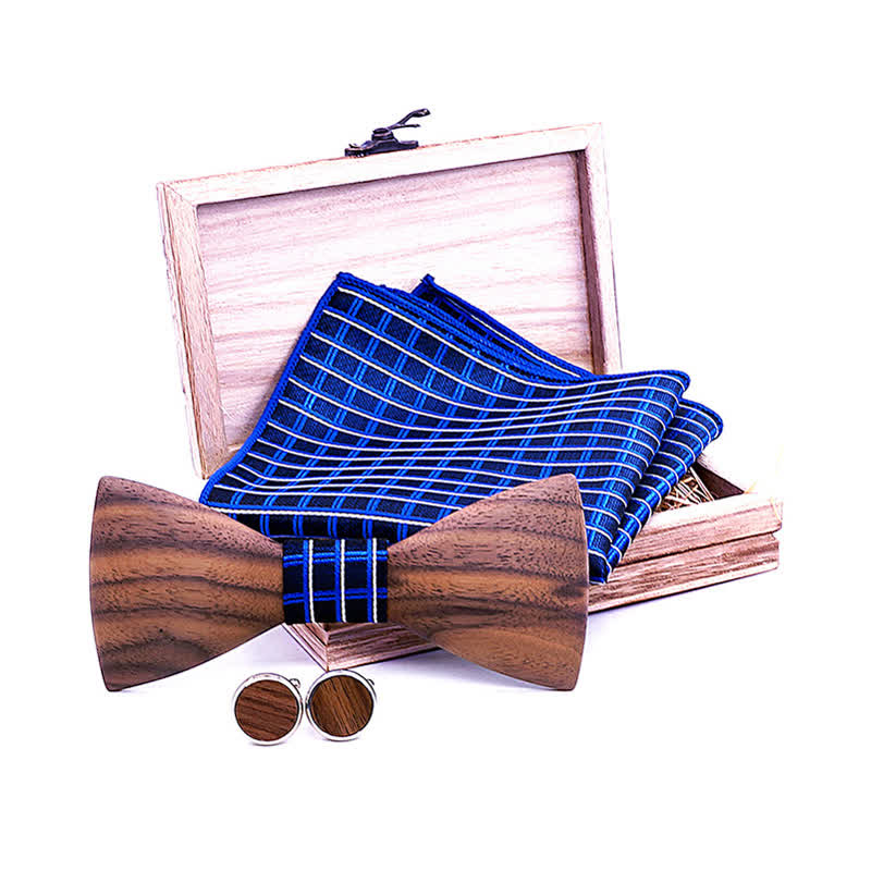 Juego de 3 pajaritas de madera de nogal negro para hombre