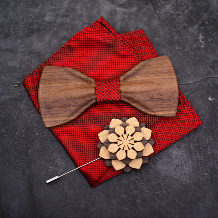 Juego de 3 pajaritas decorativas de madera natural para hombre