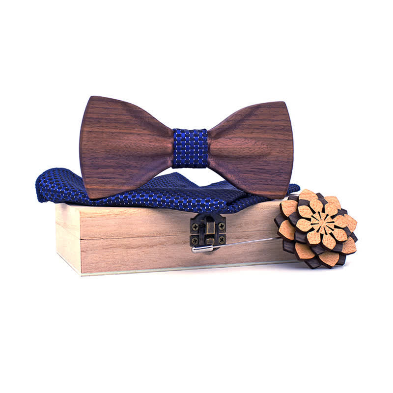 Juego de 3 pajaritas decorativas de madera natural para hombre