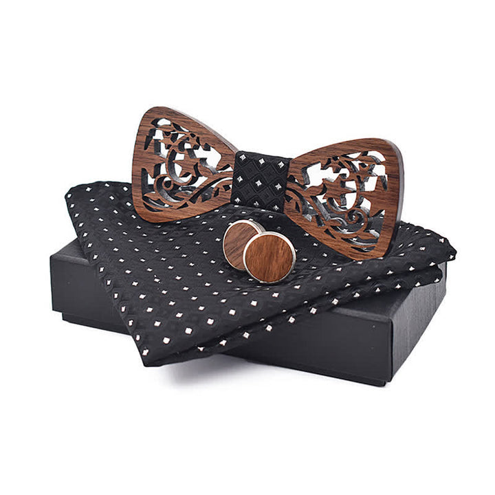 Juego de 3 pajaritas de madera con forma de estrella hueca creativas para hombre