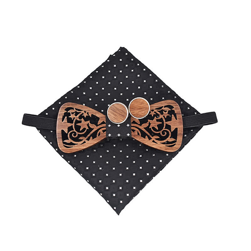 Juego de 3 pajaritas de madera con forma de estrella hueca creativas para hombre