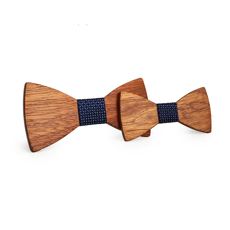 Juego de 2 pajaritas de madera maciza natural para padres e hijos para hombres