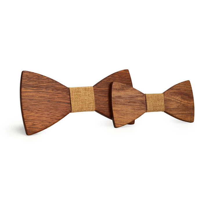 Juego de 2 pajaritas de madera maciza natural para padres e hijos para hombres
