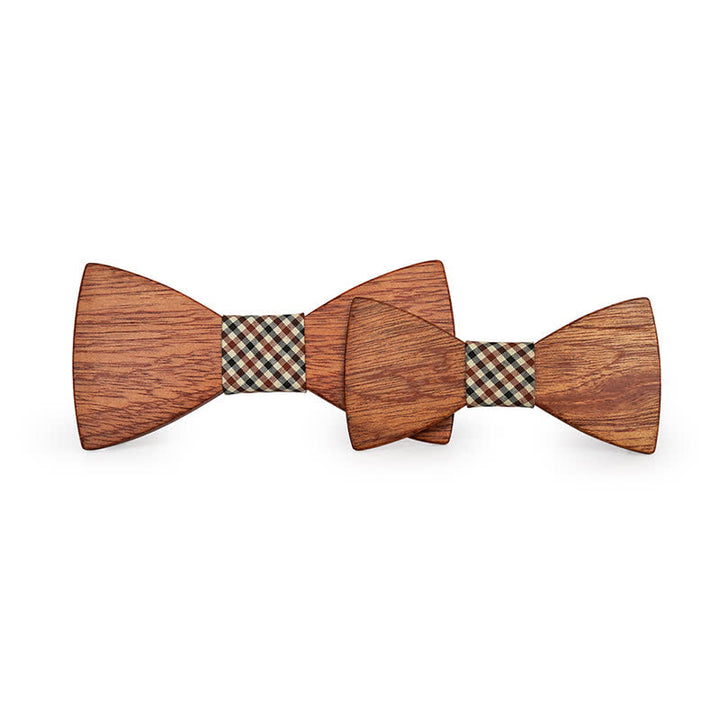 Juego de 2 pajaritas de madera maciza natural para padres e hijos para hombres