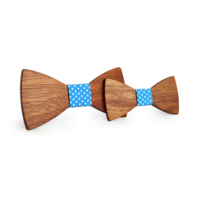 Juego de 2 pajaritas de madera maciza natural para padres e hijos para hombres