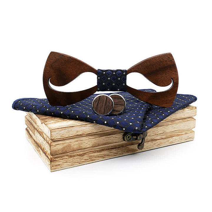 Juego de 3 pajaritas de madera con bigote hueco divertido para hombre - Marina de guerra - image 11