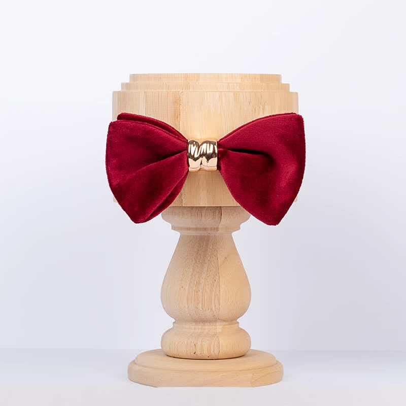 Pajarita estilo mariposa terciopelo de metal de color oro rosa para hombre